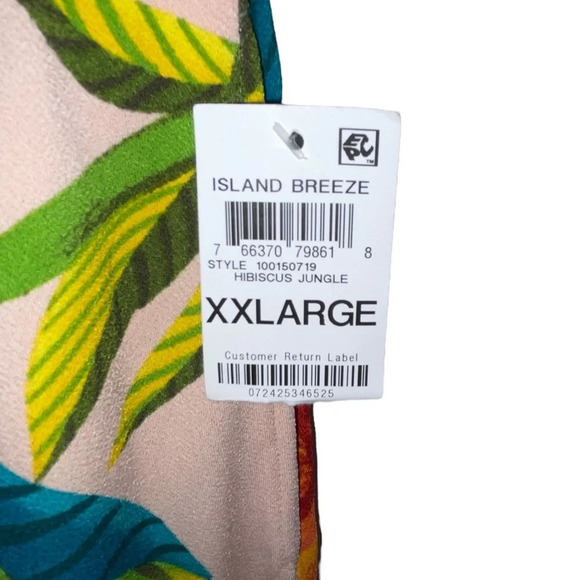 Bar III Hibiscus Jungle Floral Wide Leg Pull On Pants Women’s Size XXL Tropical - Picture 6 of 9